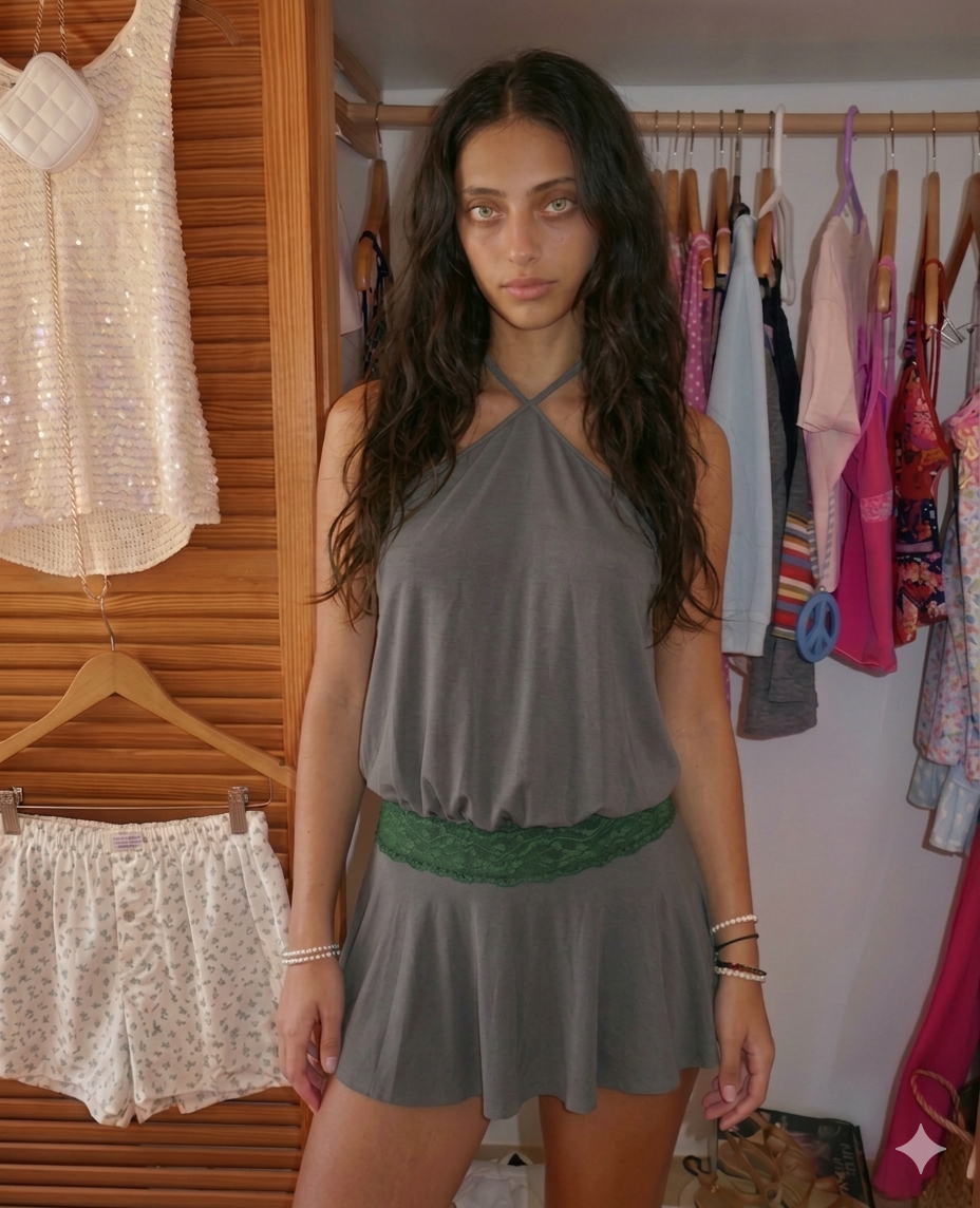 Halter Lace Mini Dress