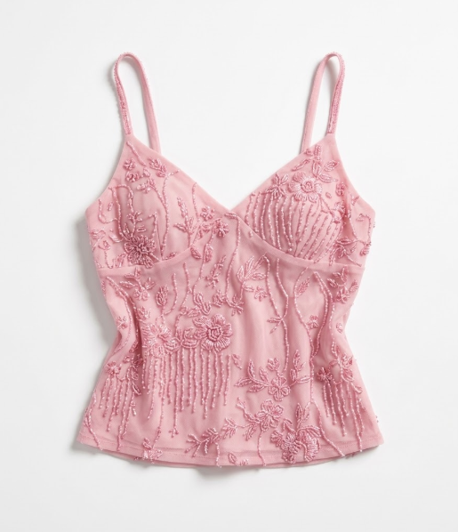 Flower Beaded Backless Bandeau Sling Top