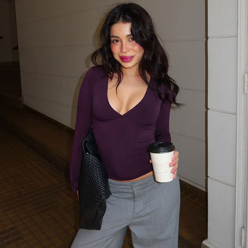 Sexy Deep V Top Slim