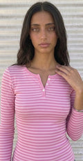 Pink Striped Long Sleeve