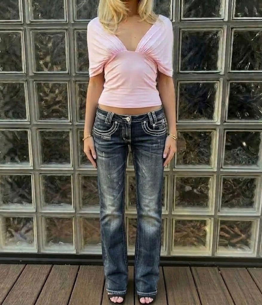 Low Rise Bootcut Jeans