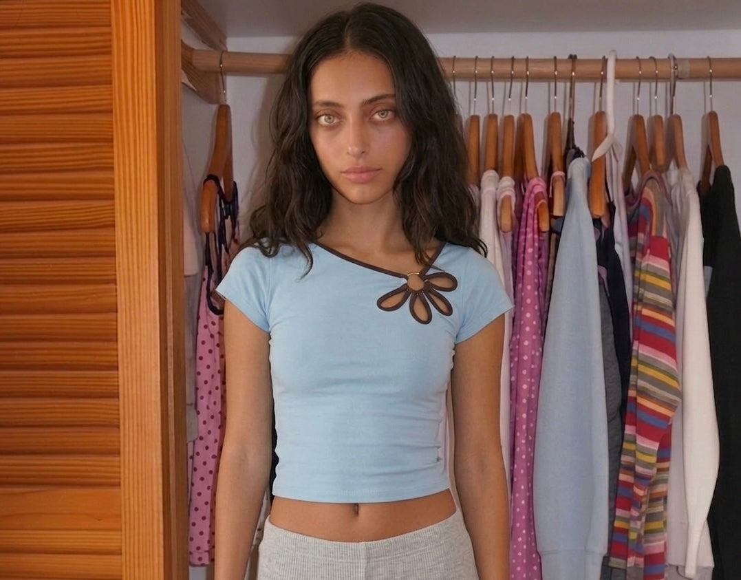 Flower Cut-Out Asymmetric Top