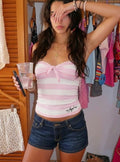 Striped Tube Top with Bow